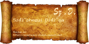 Széphegyi Diána névjegykártya