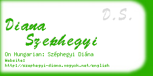 diana szephegyi business card