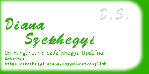 diana szephegyi business card